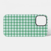Coque iPhone 12 Gingham vert menthe (Verso Horizontal)