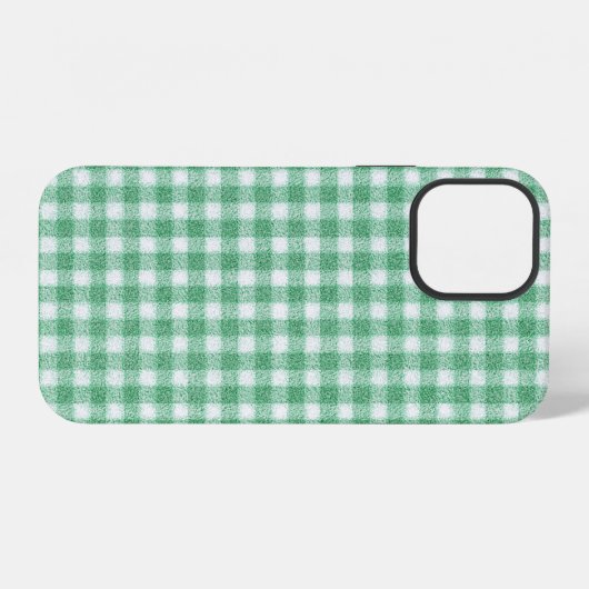 Coque iPhone 12 Gingham vert menthe (Verso Horizontal)