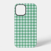 Coque iPhone 12 Gingham vert menthe (Verso)