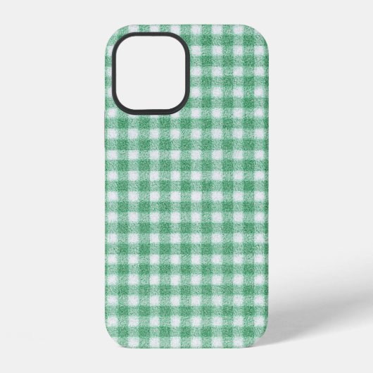 Coque iPhone 12 Gingham vert menthe (Verso)