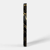Coque iPhone 12 Gold Marbling Texture : Elément Design Luxe (Côté droit)