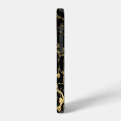 Coque iPhone 12 Gold Marbling Texture : Elément Design Luxe (Côté gauche)