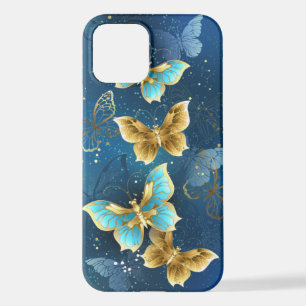 Coque iPhone 12 Golden butterflies