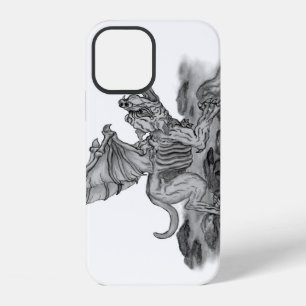 Coque iPhone 12 Golem Gargoyle noir et blanc