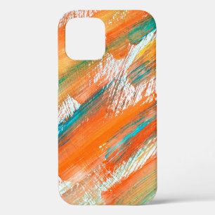 Coque iPhone 12 gouache Abstraite peignant différentes couleurs vi