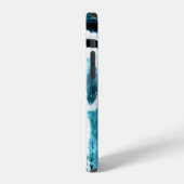 Coque iPhone 12 Graffiti noir et bleu Abstrait Coque-Mate iPhone (Côté gauche)