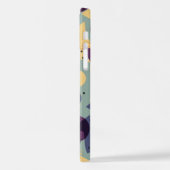 Coque iPhone 12 Gris pourpre Turquoise Bleu orange Motif du milieu (Côté gauche)