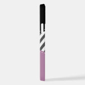 Coque iPhone 12 Gris Zigzag, Gris Chevron, Motif Zigzag, Violet (Côté droit)