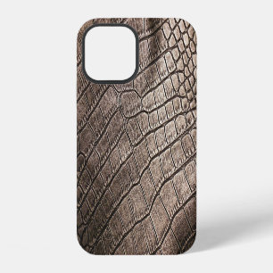 Coque iPhone 12 Gros plan en cuir élégant : Motif texturé