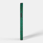Coque iPhone 12 Gros plan sur peau de serpent verte de luxe (Côté droit)