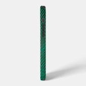 Coque iPhone 12 Gros plan sur peau de serpent verte de luxe (Côté gauche)