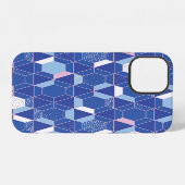 Coque iPhone 12 Hexagones, triangles : motif abstrait géométrique. (Verso Horizontal)