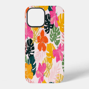 Coque iPhone 12 Hibiscus & Monstera : Vibrance tropicale