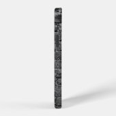 Coque iPhone 12 horizontal part of black painted brick wallwall,br (Côté droit)
