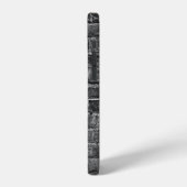 Coque iPhone 12 horizontal part of black painted brick wallwall,br (Côté gauche)