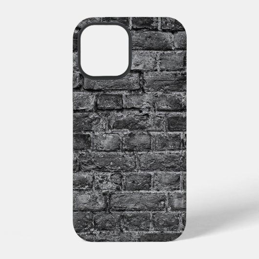 Coque iPhone 12 horizontal part of black painted brick wallwall,br (Verso)