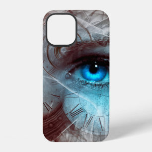 Coque iPhone 12 Horloge à temps de l'œil surréaliste fantastique