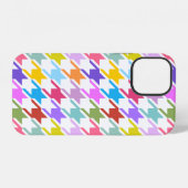 Coque iPhone 12 Houndstooth Multicolor+White Big Motif (Verso Horizontal)