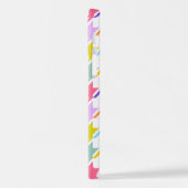 Coque iPhone 12 Houndstooth Multicolor+White Big Motif (Côté gauche)