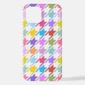 Coque iPhone 12 Houndstooth Multicolor+White Big Motif (Verso)