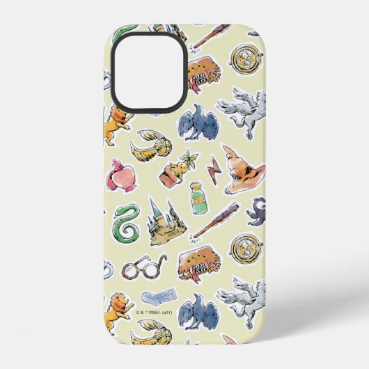 Coque iPhone 12 Icônes Harry Potter à l'aquarelle (Verso)