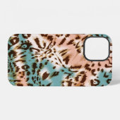 Coque iPhone 12 Illustration à motif léopard, impression d'animal (Verso Horizontal)