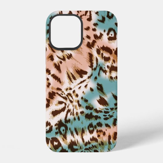 Coque iPhone 12 Illustration à motif léopard, impression d'animal (Verso)