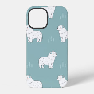 Coque iPhone 12 illustration de chien des Pyrénées vintage sans co