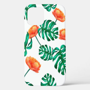 Coque iPhone 12 illustration de fond d'aquarelle transparente trop