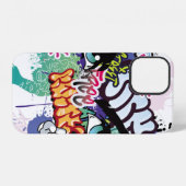Coque iPhone 12 Illustration de graffiti avec lettres de graffitis (Verso Horizontal)