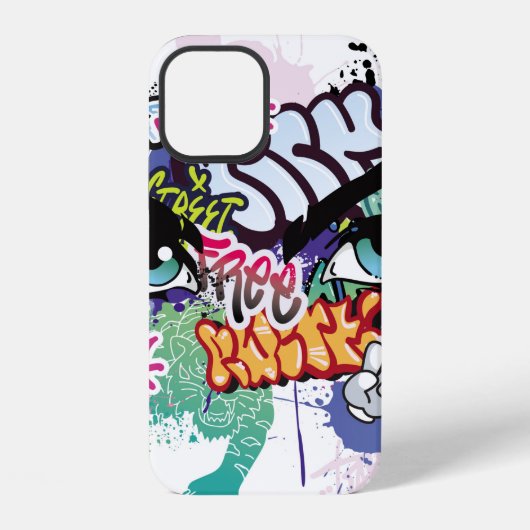 Coque iPhone 12 Illustration de graffiti avec lettres de graffitis (Verso)