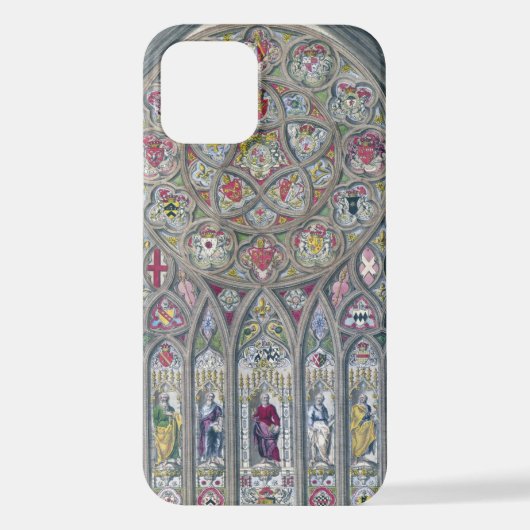 Coque iPhone 12 Illustration de la cathédrale de vitraux (Verso)