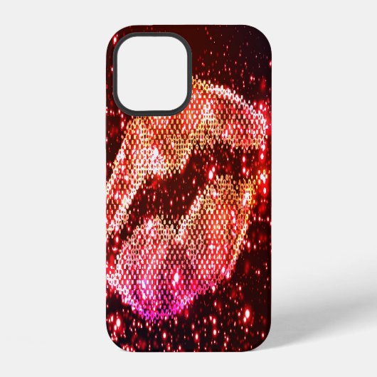 Coque iPhone 12 Illustration de lèvres modifiables : Conception gr (Verso)