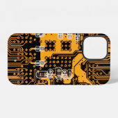 Coque iPhone 12 Illustration de texture de microschéma, micropuce, (Verso Horizontal)