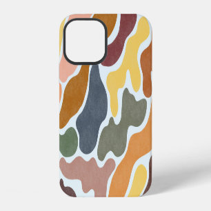 Coque iPhone 12 Illustration des tons terre abstraits modernes.