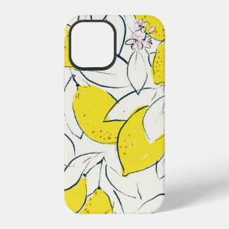 Coque iPhone 12 Illustration dessinée à la main d'agrumes de citro