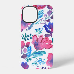 Coque iPhone 12 illustration florale rustique de style boho dessin