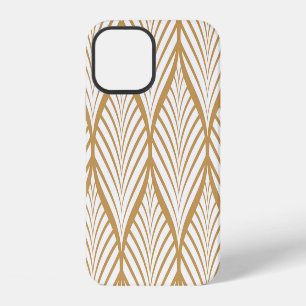 Coque iPhone 12 Illustration sans couture de feuilles géométriques