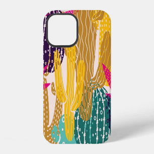 Coque iPhone 12 Illustration vintage sans couture de cactus mignon