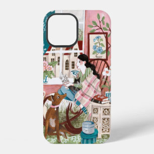 Coque iPhone 12 Illustrations de maison mindful rose pour femmes é