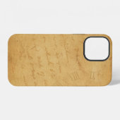 Coque iPhone 12 image de fond fleur écriture (Verso Horizontal)