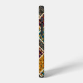 Coque iPhone 12 Imitation du motif de patchwork indien avec textur (Côté gauche)