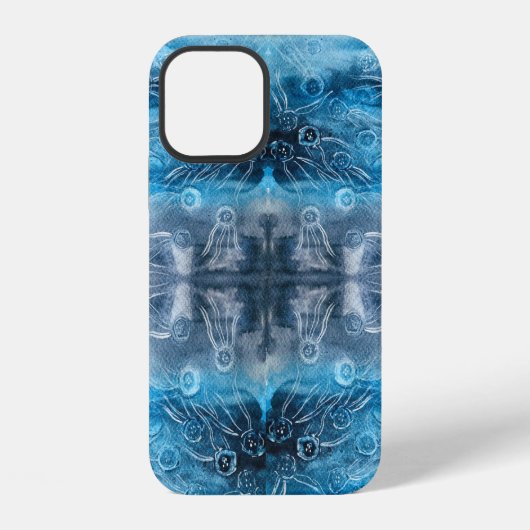 Coque iPhone 12 Impression de batik de méduse lunaire (Verso)