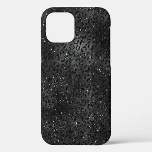 Coque iPhone 12 Impression de peau de léopard guépard noir