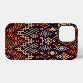Coque iPhone 12 Impression géométrique Boho d'art tribal (Verso Horizontal)
