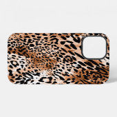 Coque iPhone 12 Impression léopard africain sans couture (Verso Horizontal)