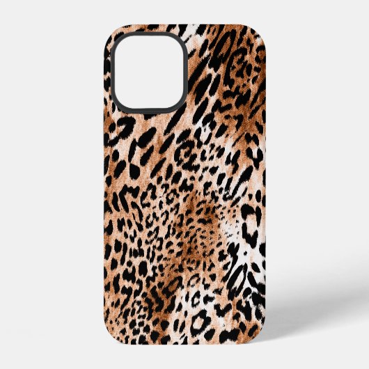 Coque iPhone 12 Impression léopard africain sans couture (Verso)