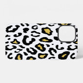 Coque iPhone 12 Impression léopard doré, motif sans couture. (Verso Horizontal)