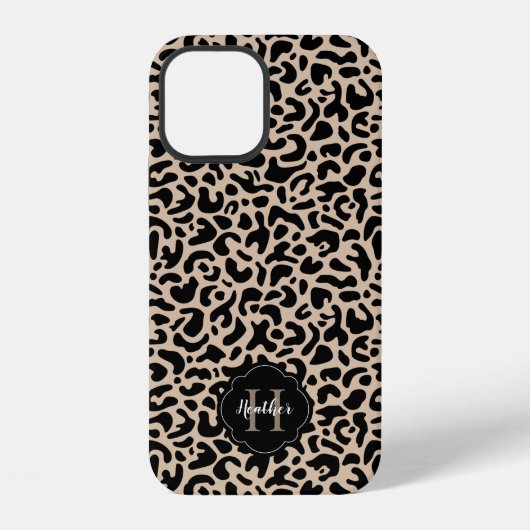 Coque iPhone 12 Imprimé Léopard Monogramme (Verso)