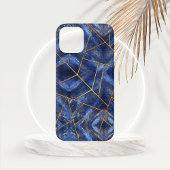 Coque iPhone 12 Incrustation de Lapis Lazuli avec une garniture do